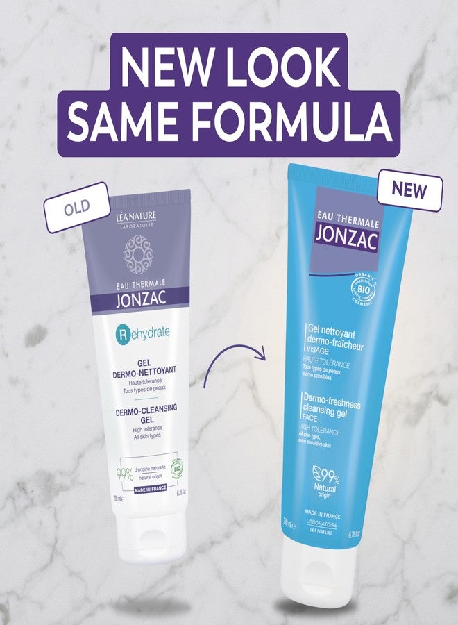 JONZAC Eau Thermale Jonzac Rehydrate Organic Dermo Cleansing Gel - Gentle Daily Facial Cleanser - Sensitive Skin Approved - Leaves Skin Feeling Smooth & Hydrated - 6.75 Fl oz - Image 2